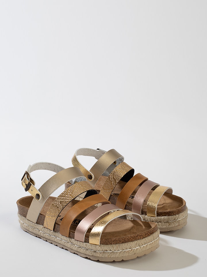 BACKSUN Sandały "Pria" w kolorze złoto-brązowym rozmiar: 38
