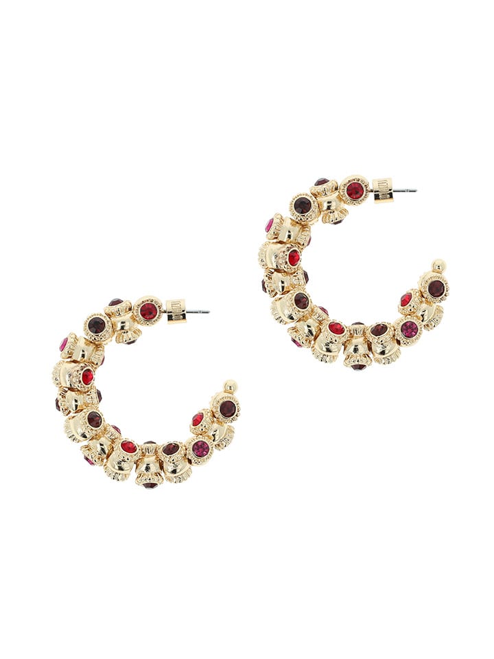 Otazu Pozłacane kolczyki-półkreole z kryształami Swarovski rozmiar: onesize