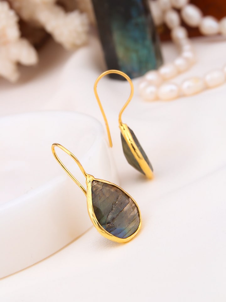 Pierres delicates Pozłacane kolczyki z labradorytem rozmiar: onesize