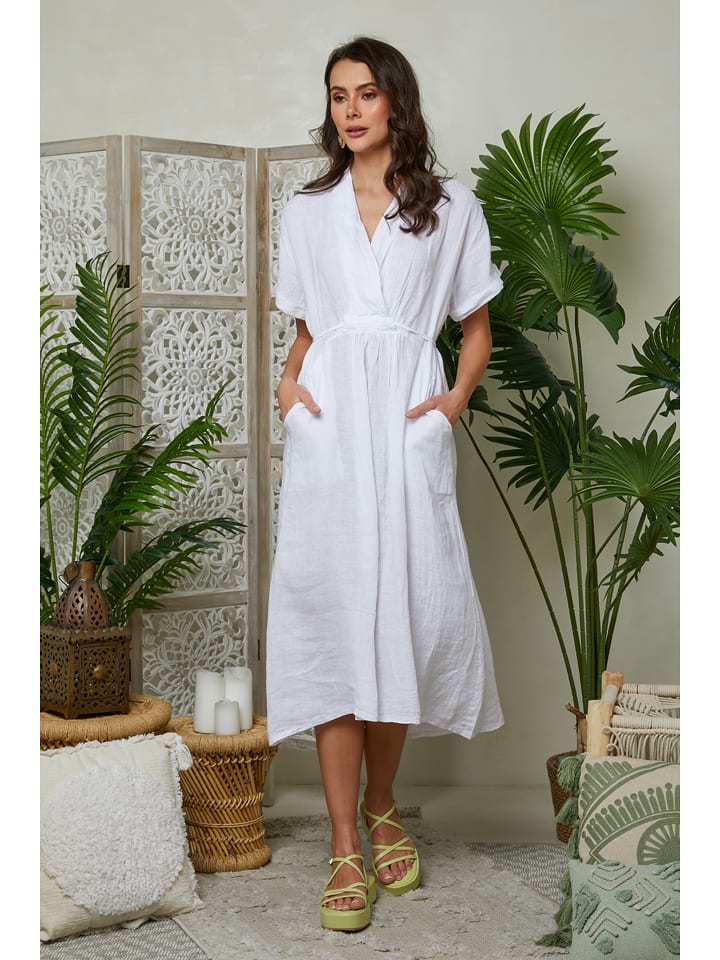 Lin Passion Lniana sukienka w kolorze białym rozmiar: 38/40