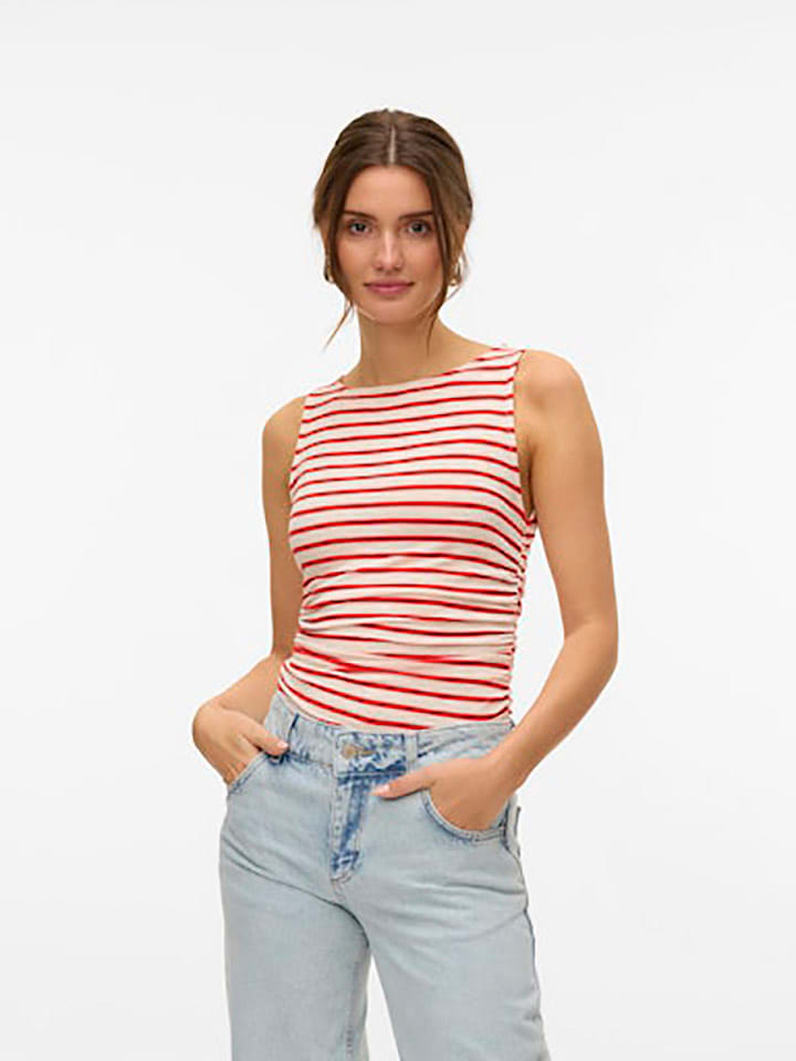 Vero Moda Top w kolorze biało-czerwonym rozmiar: XL