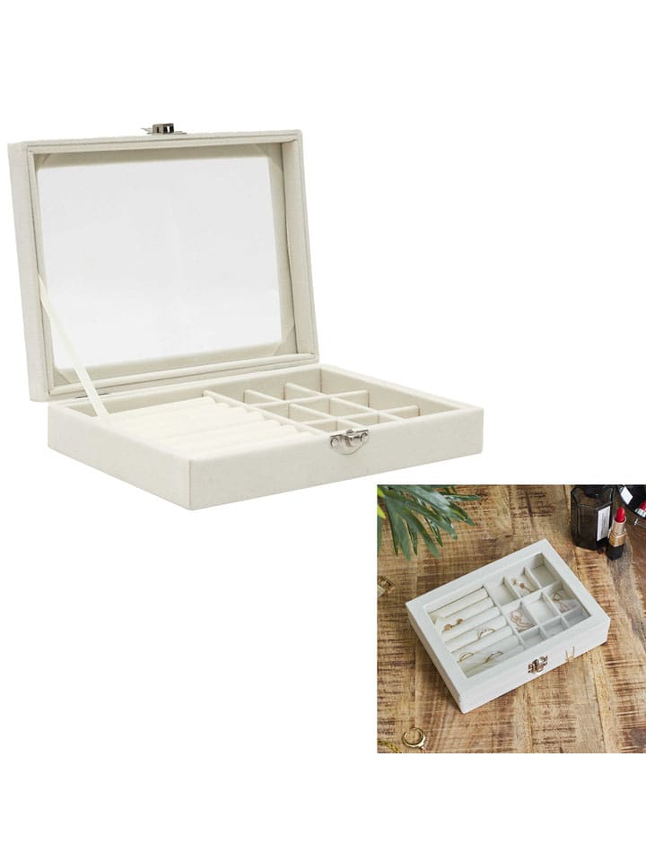 THE HOME DECO FACTORY Szkatułka w kolorze kremowym na biżuterię rozmiar: onesize