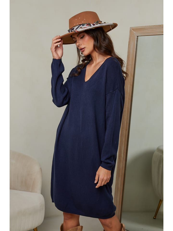 Joséfine Sukienka "Ibrany" w kolorze granatowym rozmiar: L