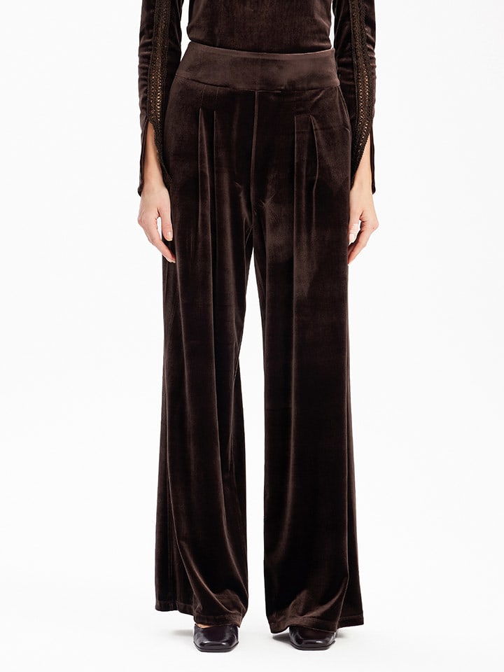 BGN Aksamitne spodnie w kolorze brązowym rozmiar: 34