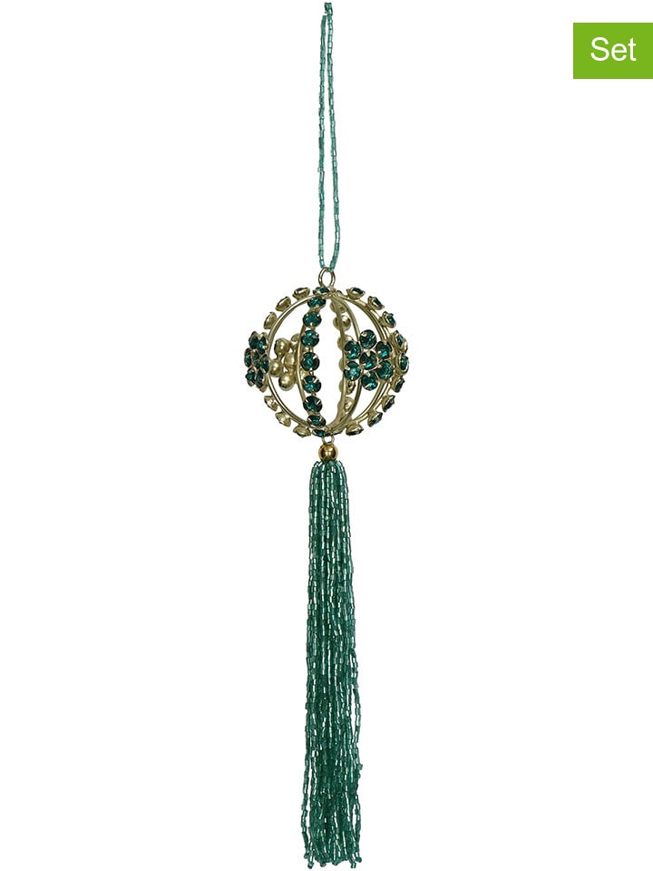 Kersten Zawieszki dekoracyjne (4 szt.) w kolorze zielonym - 23 x Ø 6 cm rozmiar: onesize