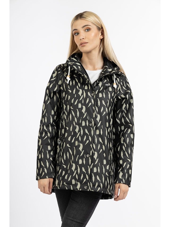 Schmuddelwedda Kurtka przeciwdeszczowa w kolorze beżowo-czarnym rozmiar: L