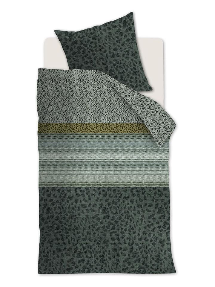 Beddinghouse Satynowa poszewka "Feis" w kolorze zielonym na poduszkę rozmiar: 80x80 cm