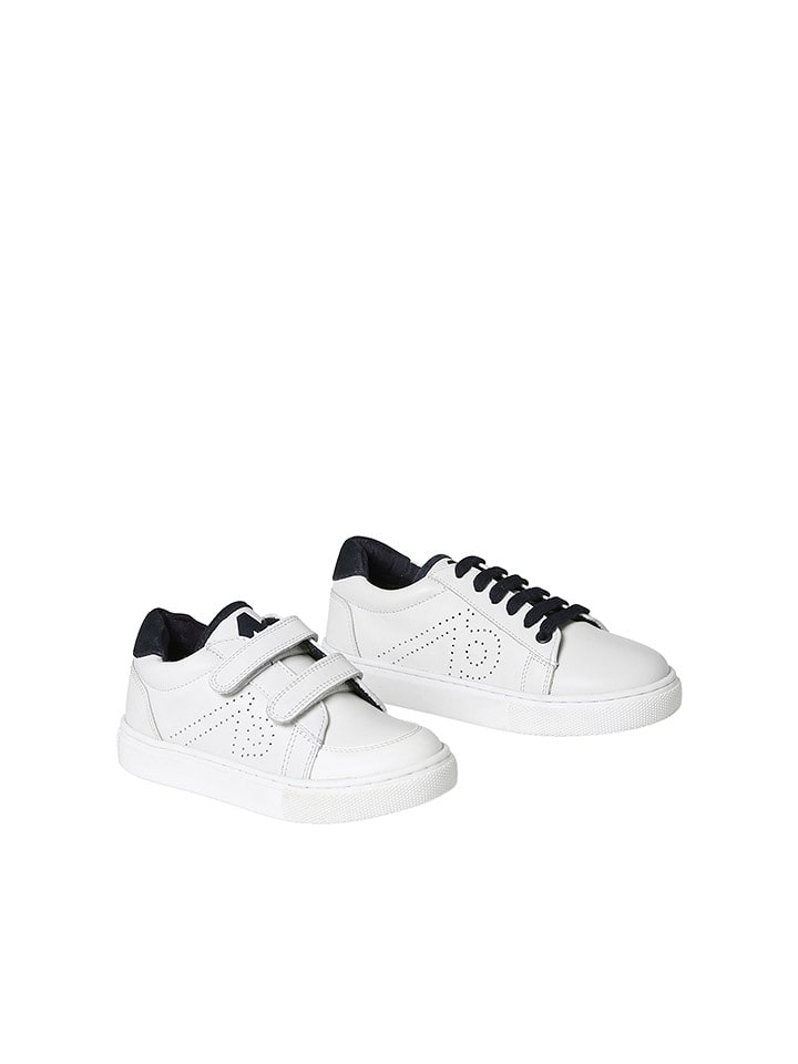 vertbaudet Skórzane sneakersy w kolorze białym rozmiar: 31