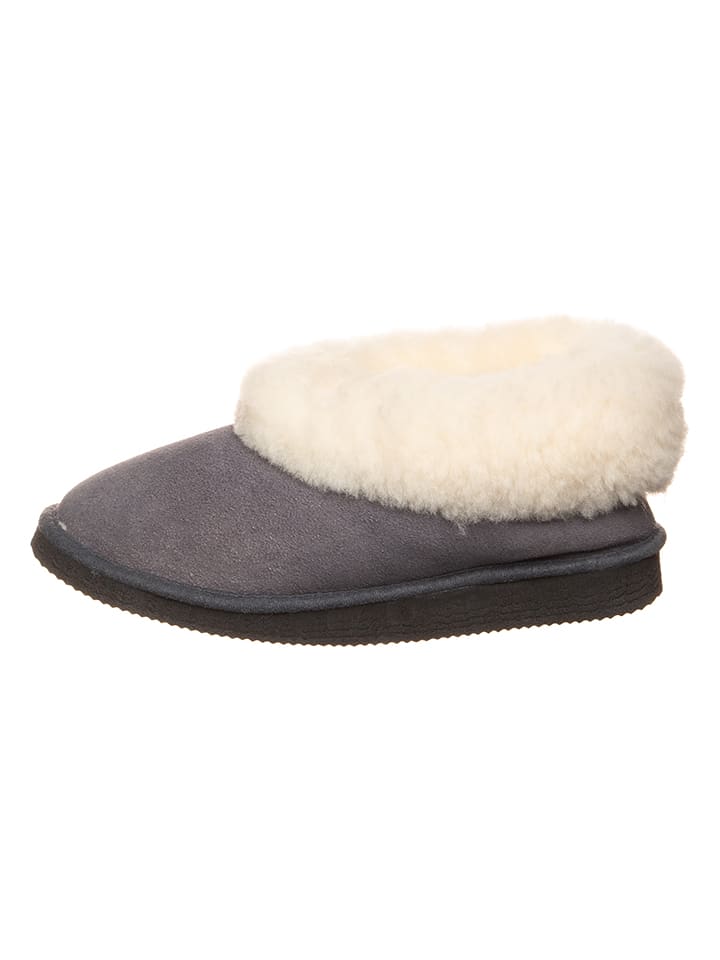 kitz pichler Skórzane bambosze "Gisi" w kolorze szarym rozmiar: 42