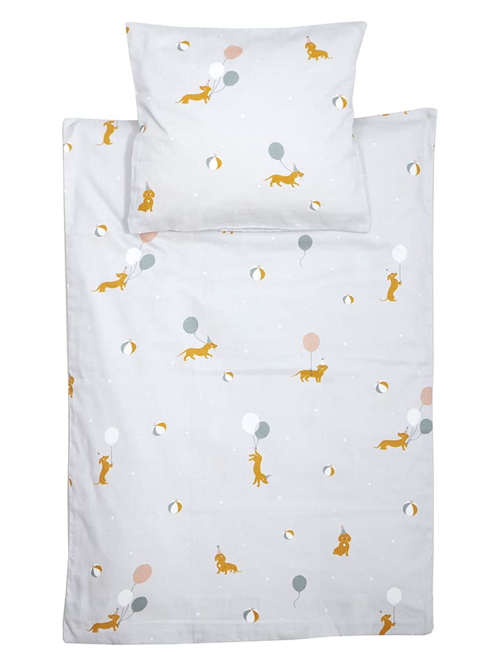 roommate Komplet pościeli satynowej "Magic dogs" w kolorze szarym rozmiar: 70x100 cm