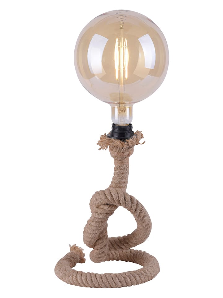 LeuchtenDirekt Lampa stołowa "Rope" w kolorze jasnobrązowym - wys. 33 cm rozmiar: onesize