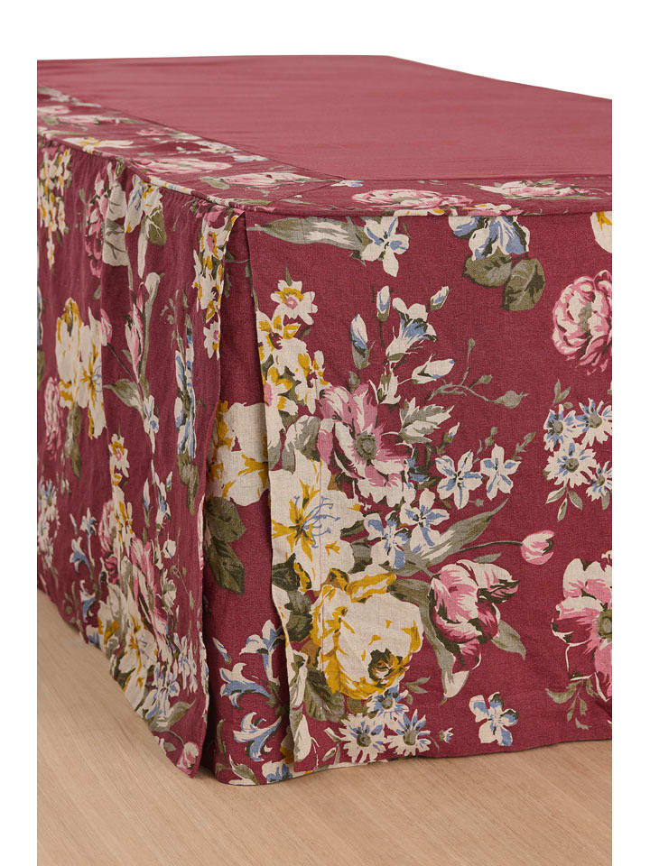 Ellos Home Lniana falbana "Candice" w kolorze czerwonym na łóżko rozmiar: 90x200 cm