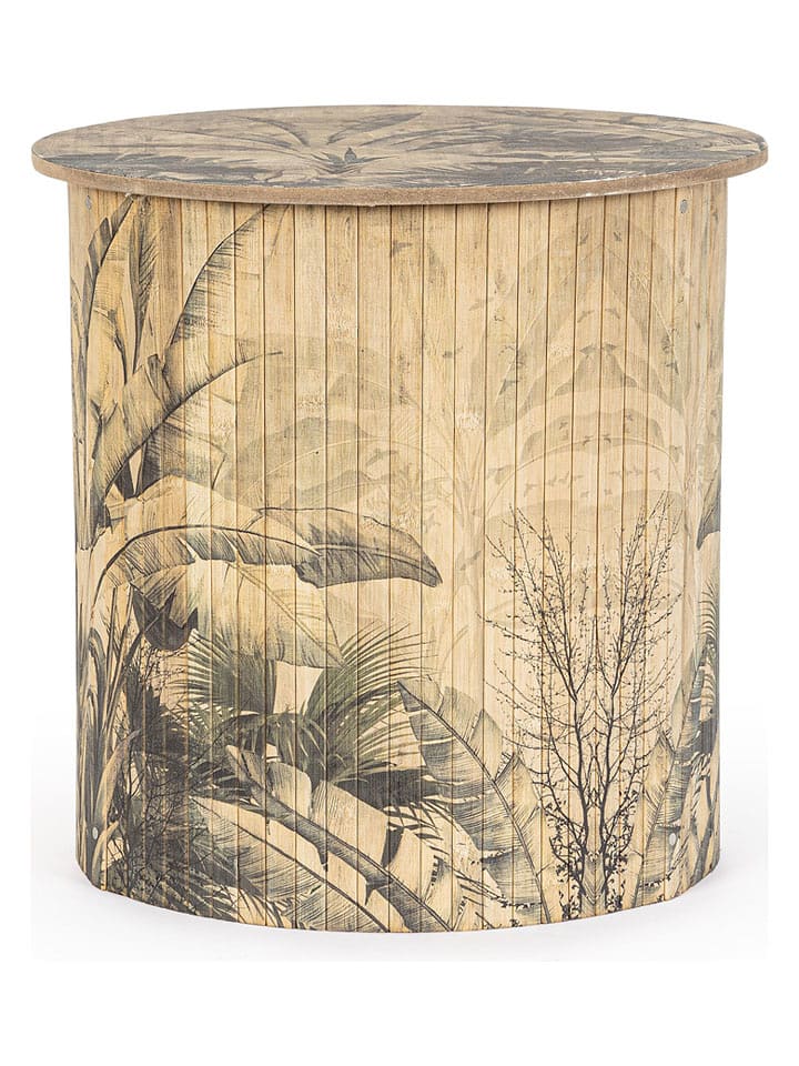 Bizzotto Stolik "Nariko" w kolorze kremowo-czarnym - wys. 40 x Ø 40 cm rozmiar: onesize