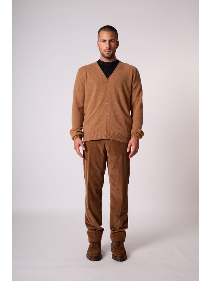 Perfect Cashmere Kaszmirowy kardigan "Errol" w kolorze karmelowym rozmiar: XXL