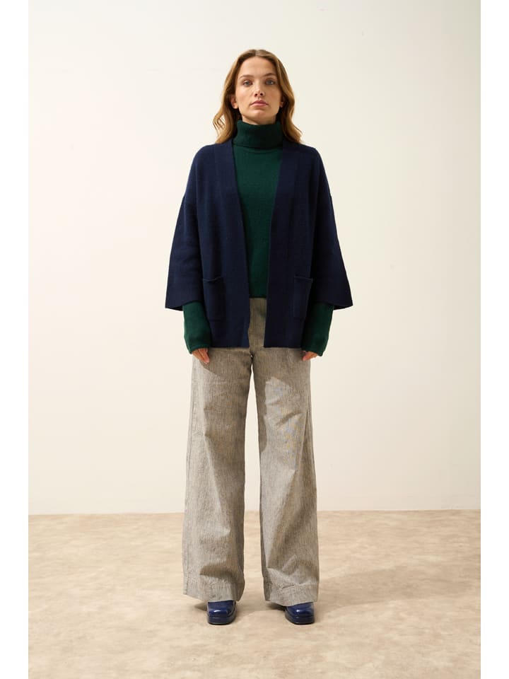 Just Cashmere Kaszmirowy kardigan "Aboyne" w kolorze granatowym rozmiar: L