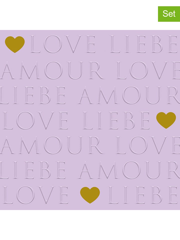 ppd Serwetki (40 szt.) "Love Letters" w kolorze fioletowym rozmiar: onesize