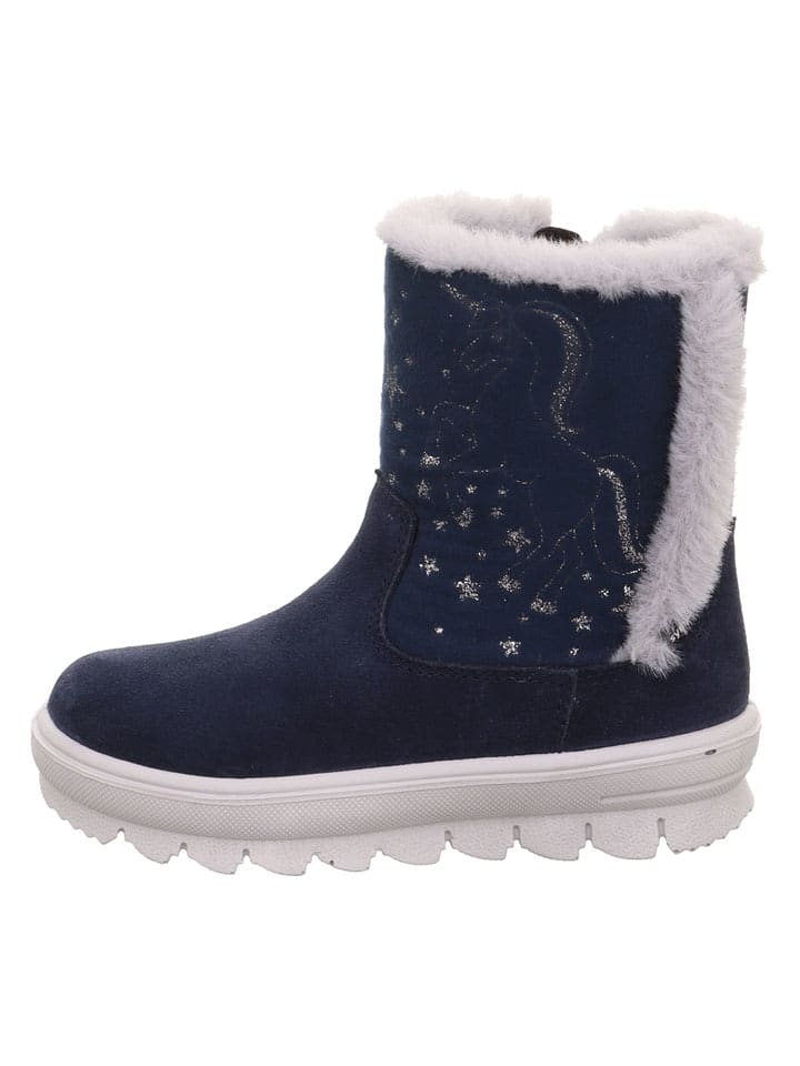 superfit Skórzane kozaki zimowe "Flavia" w kolorze granatowym rozmiar: 27