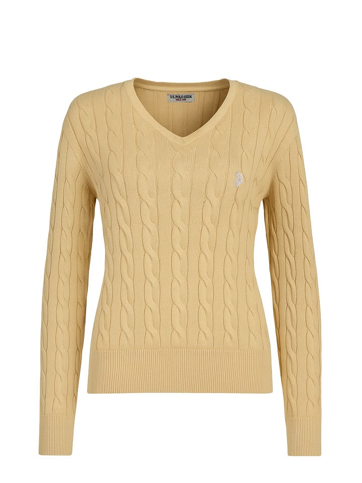 U.S. Polo Assn. Sweter w kolorze beżowym rozmiar: XL