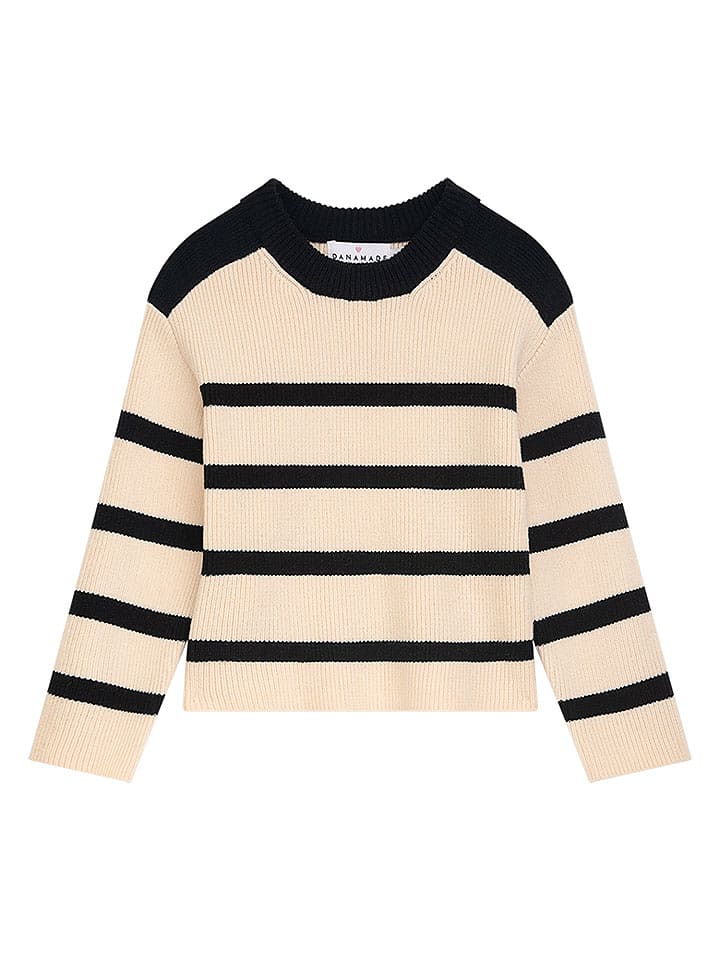 Danamade Sweter "Tea" w kolorze kremowo-czarnym rozmiar: 122/128