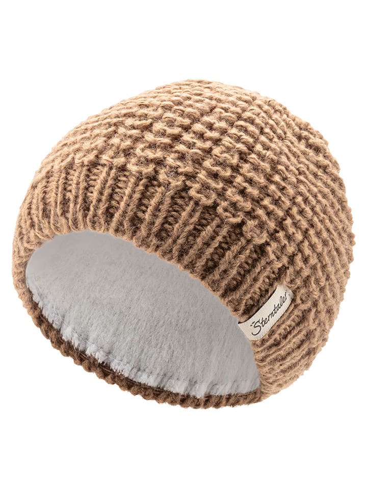 Sterntaler Czapka dzianinowa w kolorze jasnobrązowym rozmiar: 45 cm
