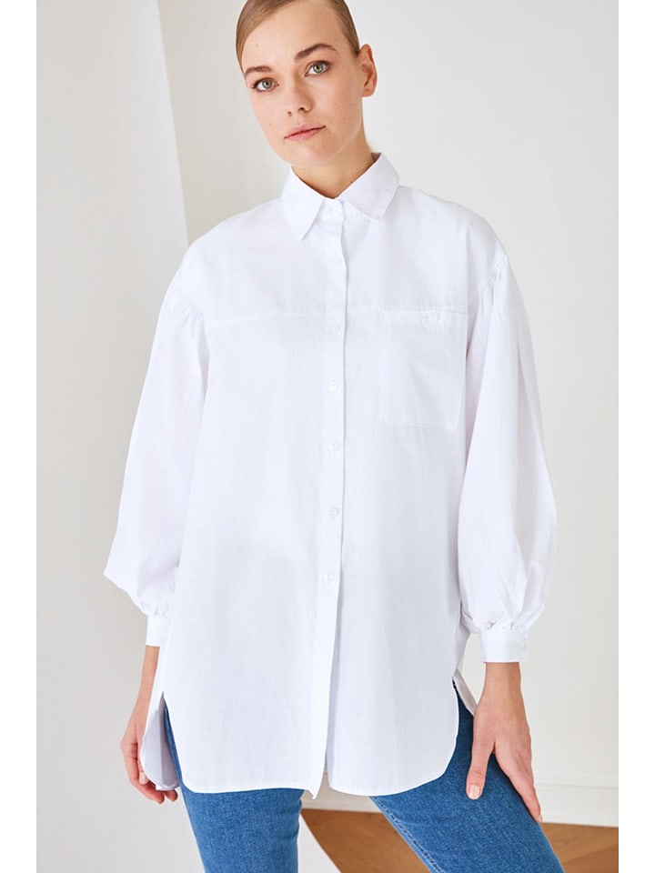 trendyol Bluzka w kolorze białym rozmiar: 42