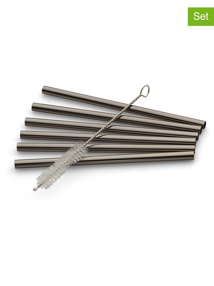 Echtwerk Słomki (6 szt.) w kolorze czarnym do picia - wys. 12 cm rozmiar: onesize