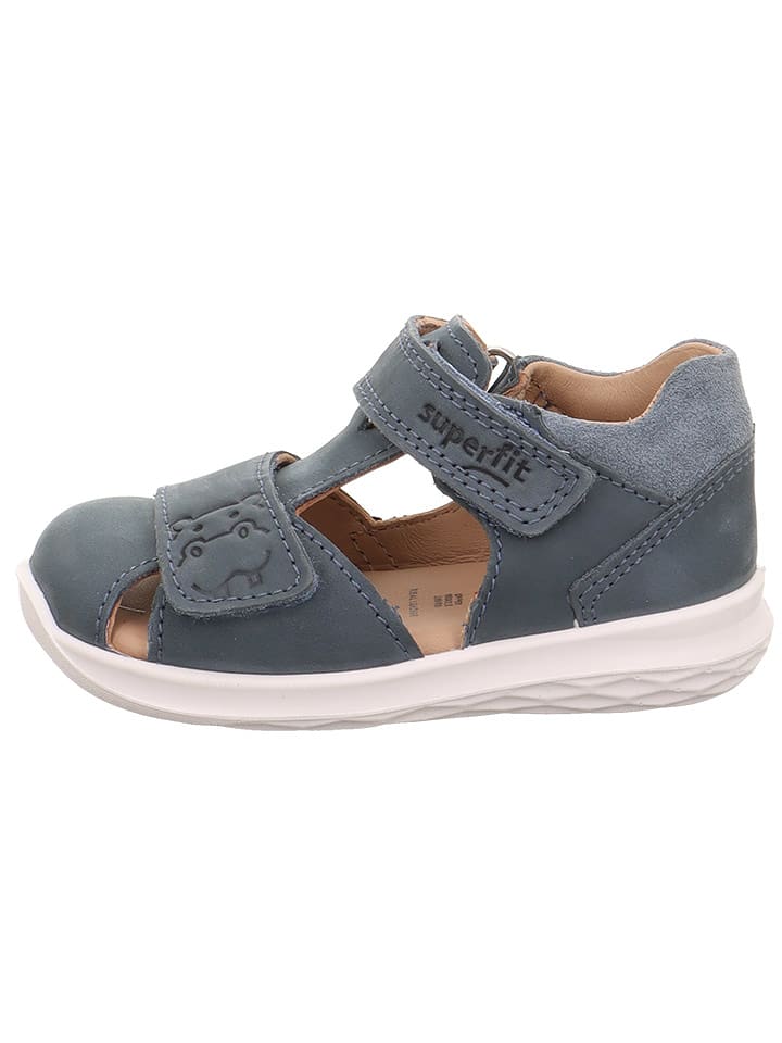 superfit Skórzane półsandały "Bumblebee" w kolorze granatowym rozmiar: 23