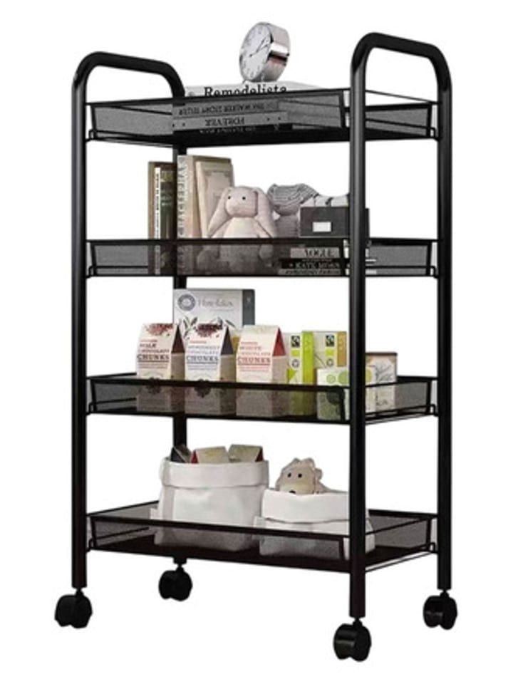 Joybos Regał w kolorze czarnym na kółkach - 29 x 86 x 12 cm rozmiar: onesize