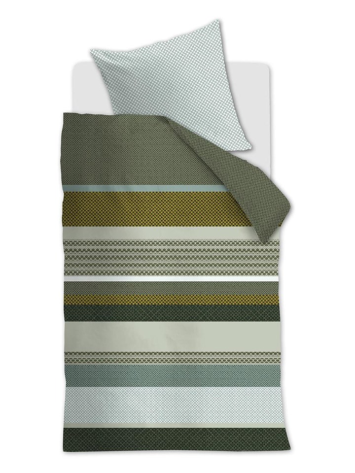 Beddinghouse Komplet pościeli satynowej "Lennart" w kolorze zielono-błękitnym rozmiar: 135x200 cm