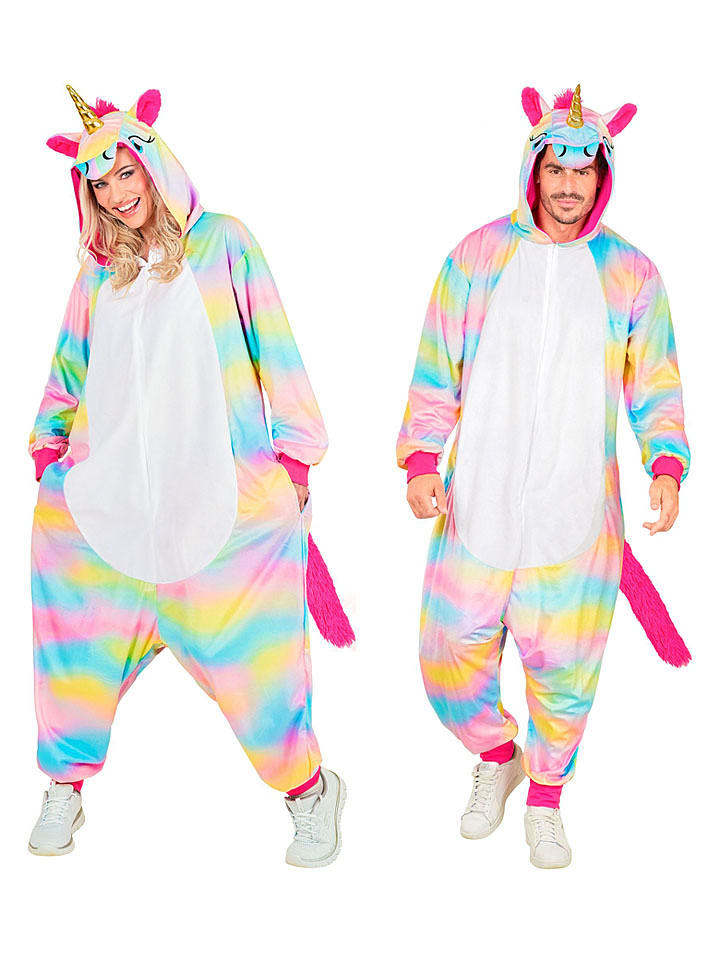 Carnival Party Kombinezon kostiumowy "Unicorn" w kolorze białym ze wzorem rozmiar: L/XL