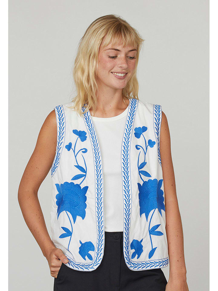 SisterS point Kamizelka w kolorze biało-niebieskim rozmiar: XS/S