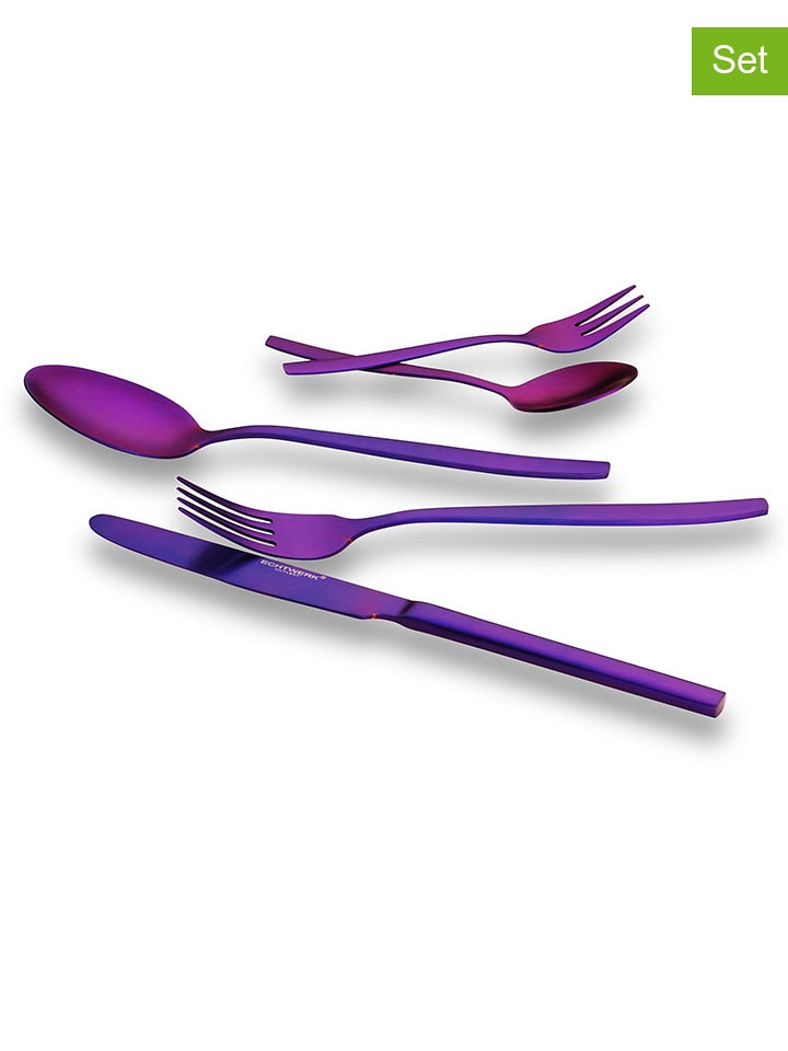 Echtwerk 30-częściowy zestaw sztućców "Positano" w kolorze fioletowym rozmiar: onesize