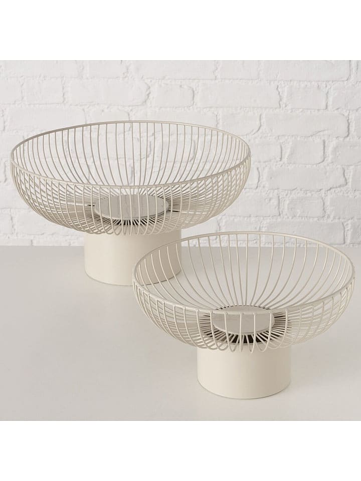 Boltze Miski dekoracyjne (2 szt.) "Cindy" w kolorze kremowym rozmiar: onesize