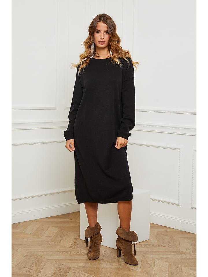 Joséfine Sukienka dzianinowa "Fastidius" w kolorze czarnym rozmiar: XL