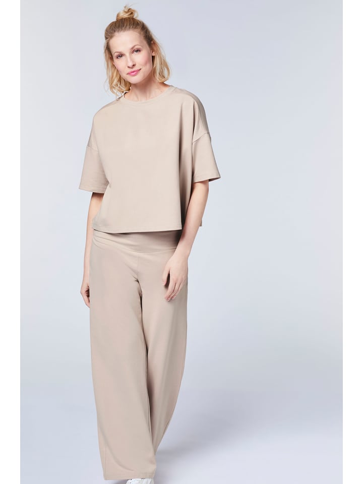 Detto Fatto Spodnie dresowe w kolorze beżowym rozmiar: L