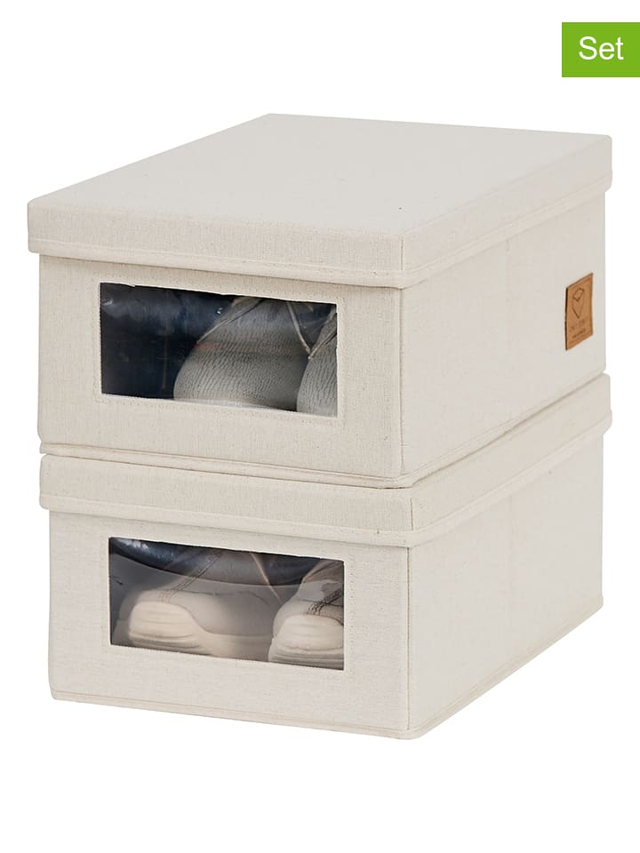 STORE IT Pudełka (2 szt.) "Premium" w kolorze kremowym - 34 x 15 x 23 cm rozmiar: onesize