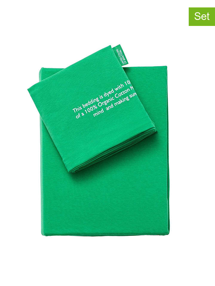 Benetton 2-częściowy komplet pościeli w kolorze zielonym rozmiar: 155x220 cm