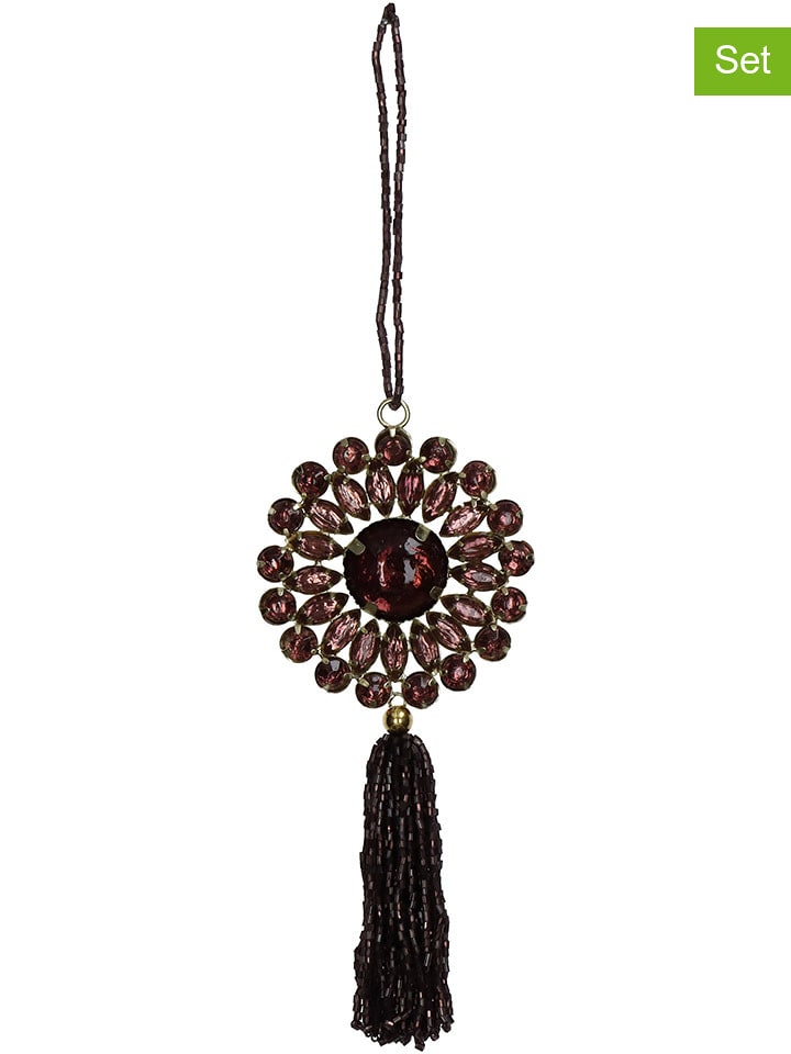 Kersten Zawieszki dekoracyjne (4 szt.) "Flower" w kolorze fioletowym - 16 x 7 cm rozmiar: onesize