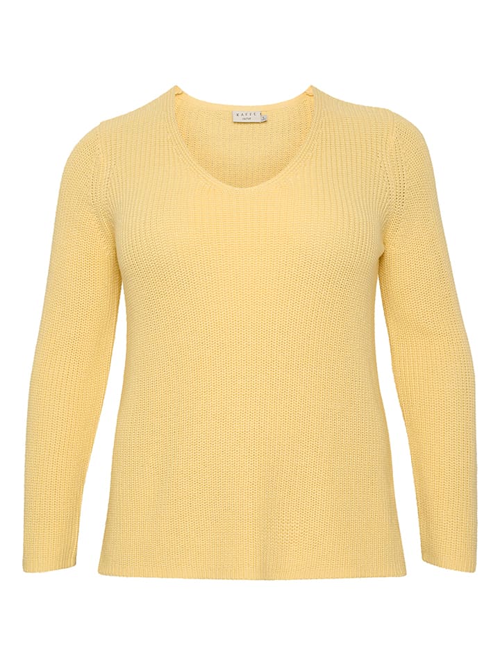 KAFFE curve Sweter w kolorze żółtym rozmiar: XL