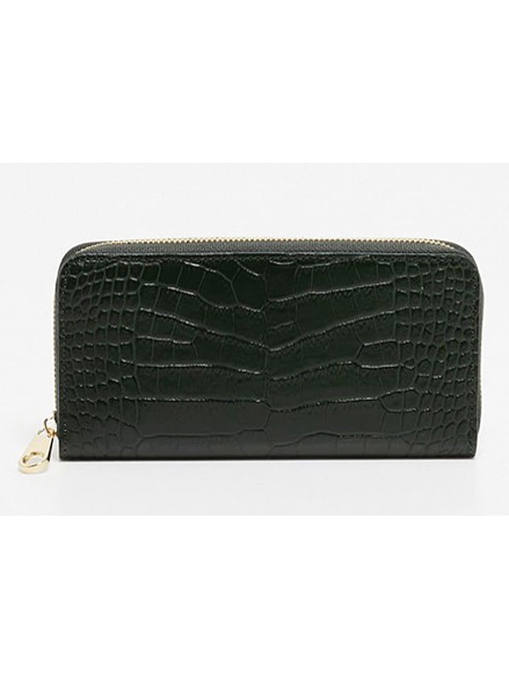 Victor & Hugo Paris Skórzany portfel "Eni" w kolorze khaki - 19 x 10 cm rozmiar: onesize