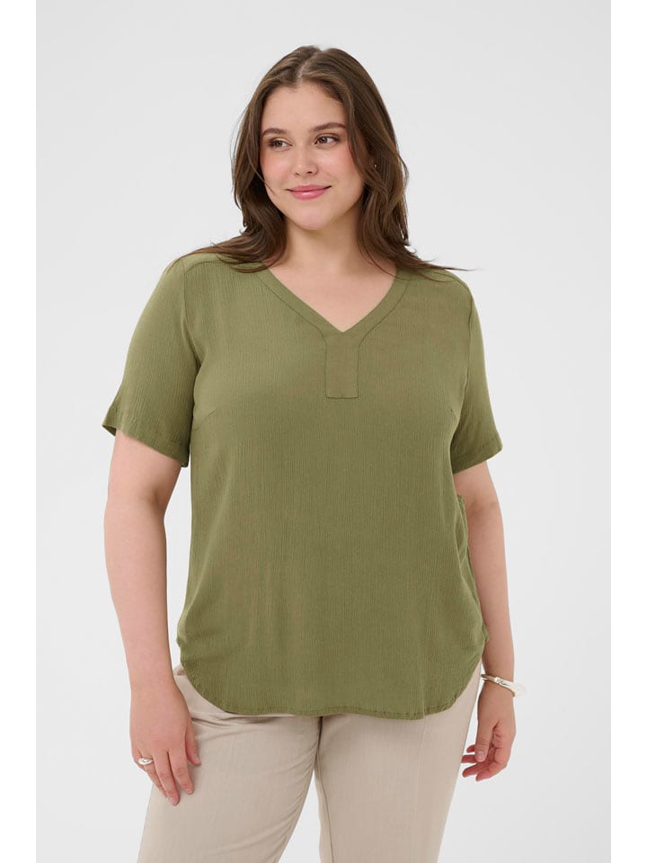 KAFFE curve Koszulka "Cami" w kolorze khaki rozmiar: 44