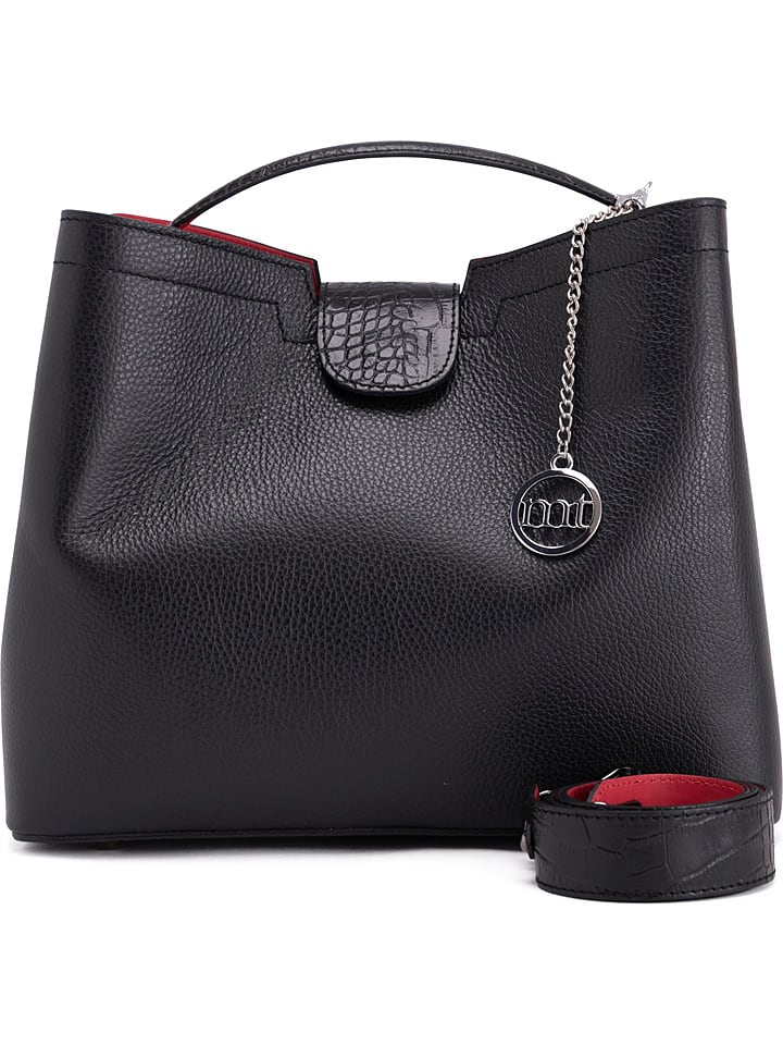 Mia Tomazzi Skórzana torebka w kolorze czarnym - 31 x 26 x 13 cm rozmiar: onesize