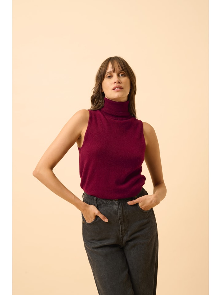 Just Cashmere Kaszmirowy golf "Violet" w kolorze bordowym rozmiar: L