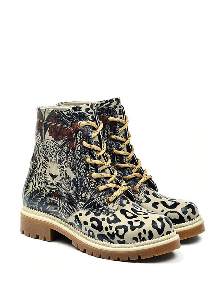 Goby Botki w kolorze beżowym ze wzorem rozmiar: 38