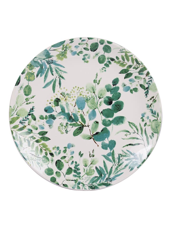 TABLE PASSION Talerz śniadaniowy "Natura" w kolorze biało-zielonym - Ø 21,5 cm rozmiar: onesize