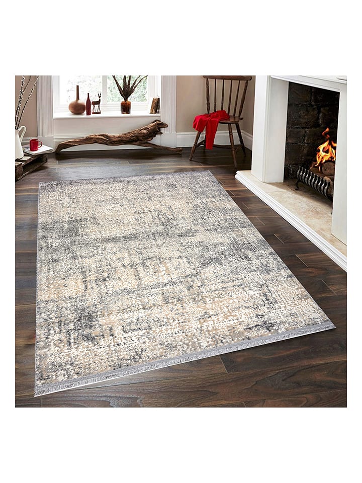 ABERTO DESIGN Dywan "Notta" w kolorze szaro-beżowym rozmiar: 140x200 cm