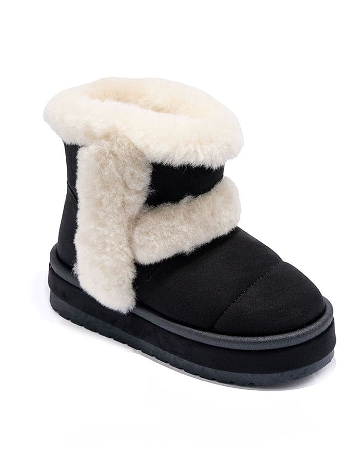 C'M Botki zimowe w kolorze czarno-kremowym rozmiar: 38