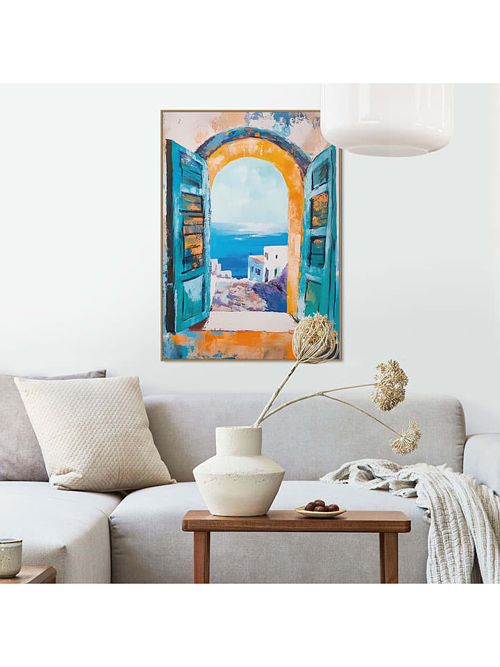 Orangewallz Druk artystyczny "Window to Paradise" w ramce rozmiar: 50x70 cm