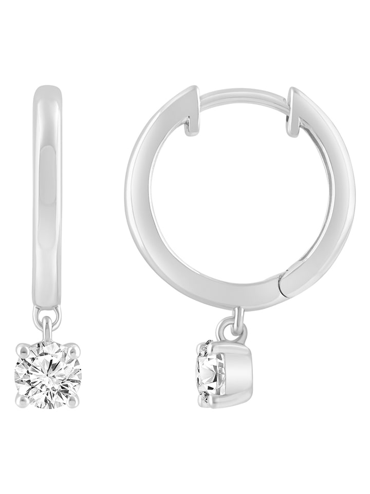 Diamonds lab grown Złote kolczyki-kreole z diamentami rozmiar: onesize