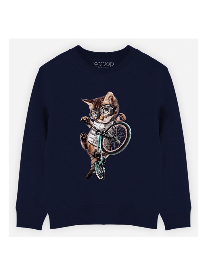 WOOOP Bluza "BMX cat" w kolorze granatowym rozmiar: 140